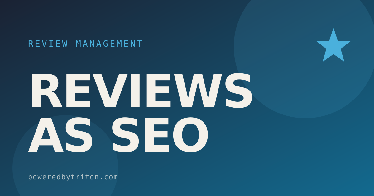 Reviews as SEO — Review Management